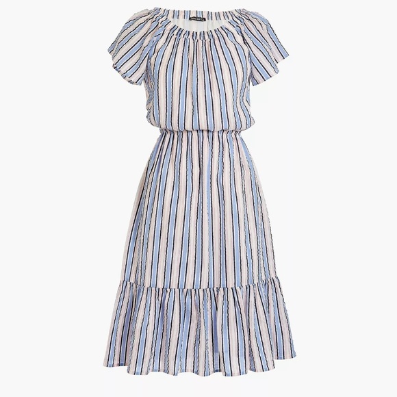 J Crew Mercantile Off-The-Shoulder Striped Peasant - Picture 4 of 13